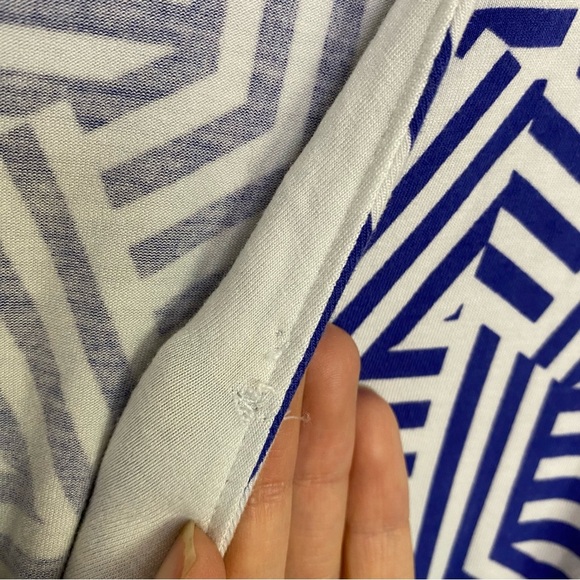 Boden Geo Wrap Maxi Dress Long Sleeve Women's Size 6 Blue White Stretch * - Picture 7 of 16